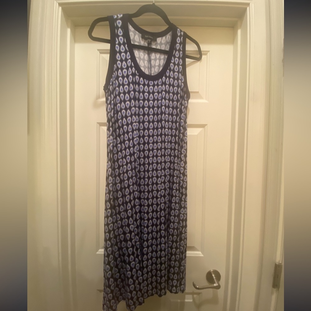 Karen Kane dark blue paisley sleeveless dress 1X